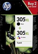 Kit 2 cartucce HP 305XL nero e colore