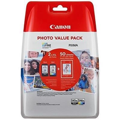 Cartucce Canon PG-545XL+CL-546XL+carta foto