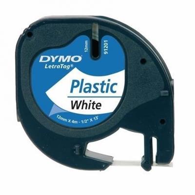 DYMO - LetraTag Tape 12mm x 4m (Black on white)