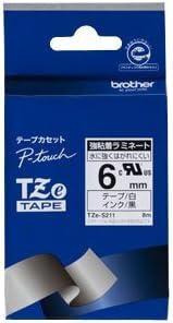 Brother TZe-S211 Nastro Nero su bianco