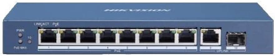 Switch Hikvision 10/100/1000 8P POE 58W +1P+1SFP Unmanaged