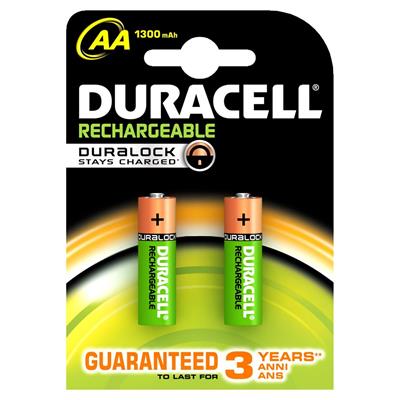 Batterie DURACELL STILO 1300mAh Ricaricabile HR06 (2 pezzi)