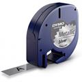 Dymo LetraTag etichette rotolo 12mm x 4mt nero su argento