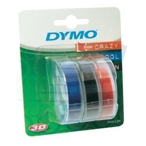 NASTRO DYMO 9MMX3M NERO BLU ROSSO Per DYMO Omega e Junion