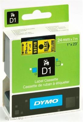 Dymo D1 Etichette 24mm x 7m Stampa Nero su Giallo S0720980