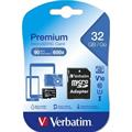 Memoria Verbatim MicroSD 32 Gb Classe 10 + adattatore SD