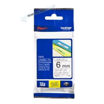 Nastro Brother TZe-111 nero su trasparente 6 mm larghezza