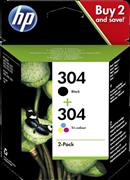 Cartucce HP 304 Multipack nero+colore